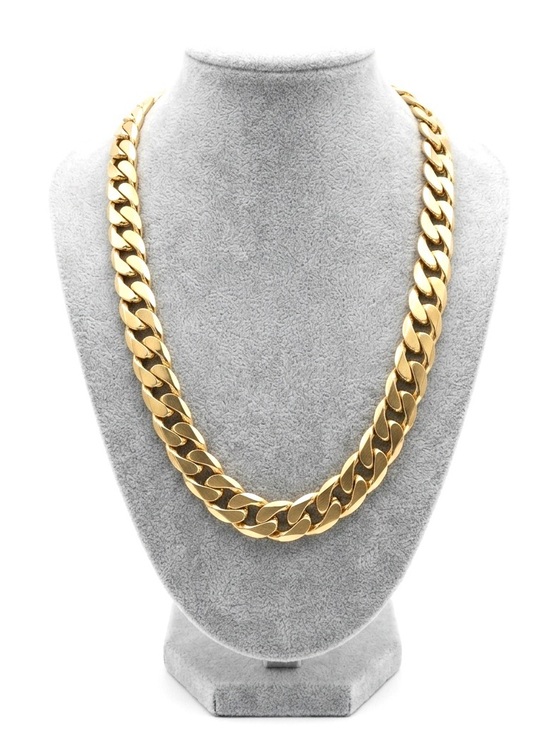 Jewelry - New 18k Gold Unisex Cuban Link Classic Minimalist Chain Handcrafted Necklace
